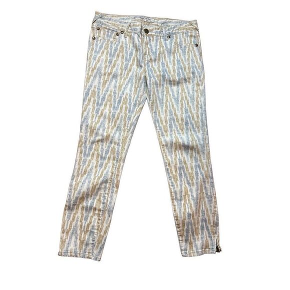 Free People Ankle Pant Jean Ikat Print Cropped Skinny Women’s Sz 29 - Picture 6 of 12